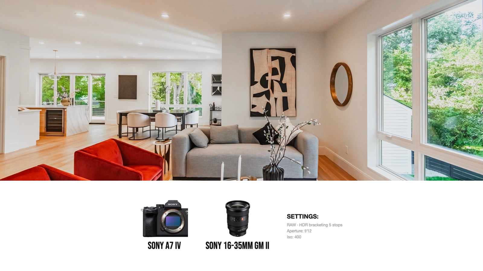 Frame and camera settings from Real Estate Photography