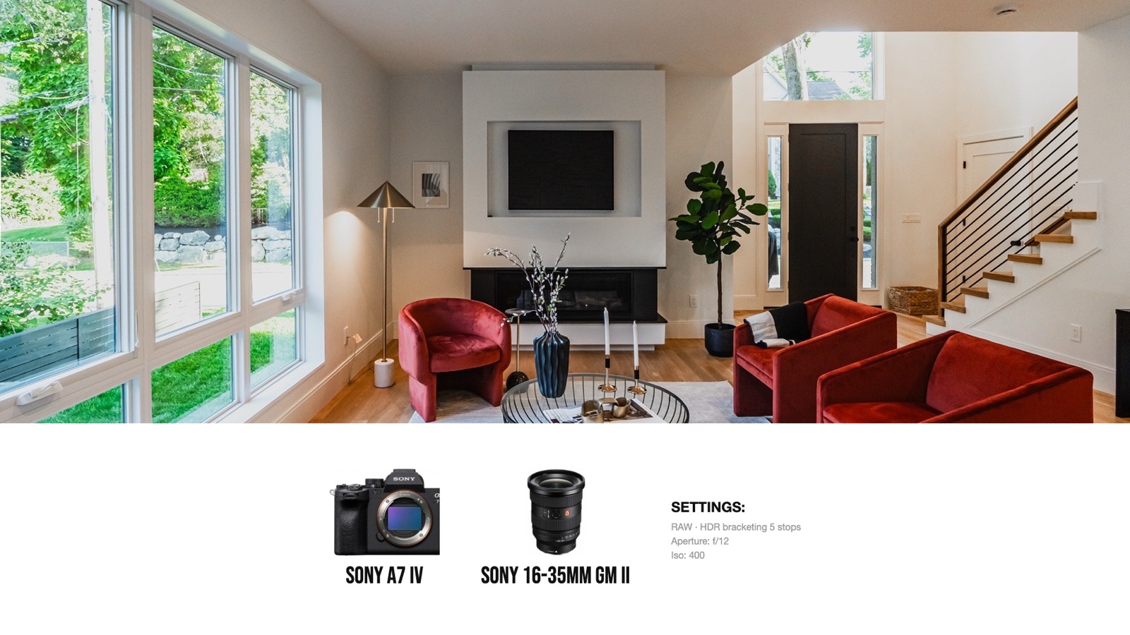 Frame and camera settings from Real Estate Photography