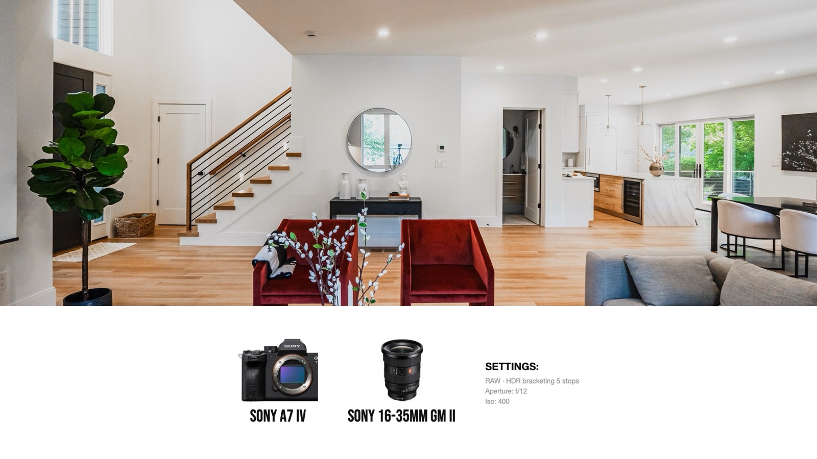 Frame and camera settings from Real Estate Photography