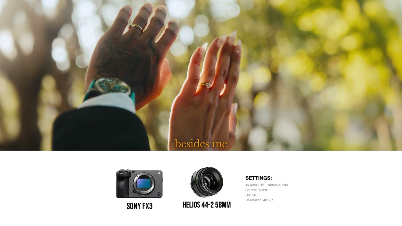 Frame and camera settings from Miranda & Ryan