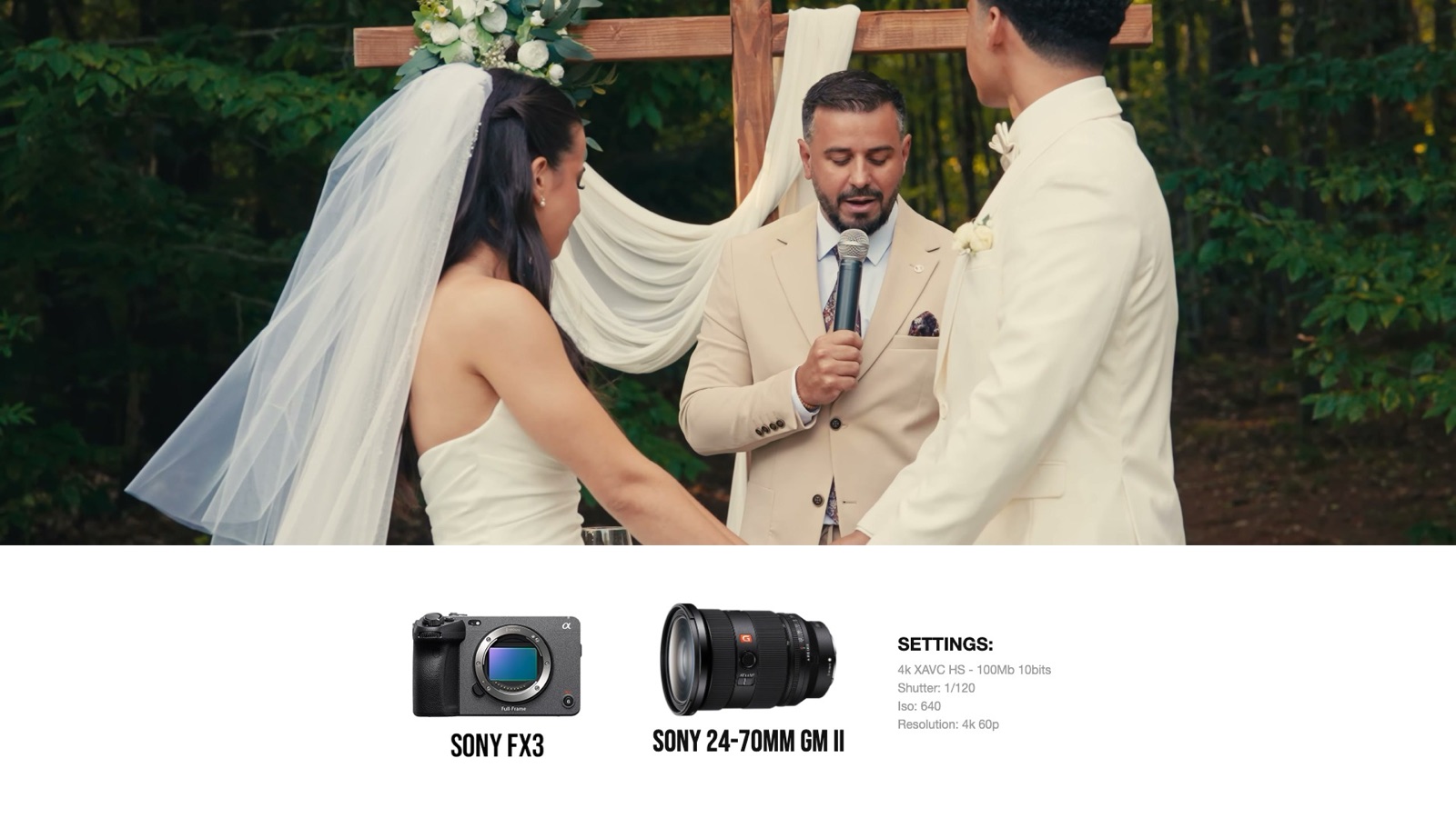 Frame and camera settings from Wedding Highlights